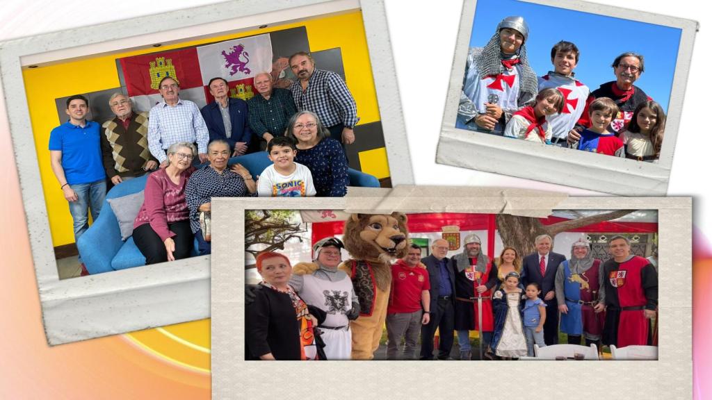 En la imagen de arriba, socios de la Asociación de Guatemela, abajo, de la de Chile durante el Díade la Hispanidad