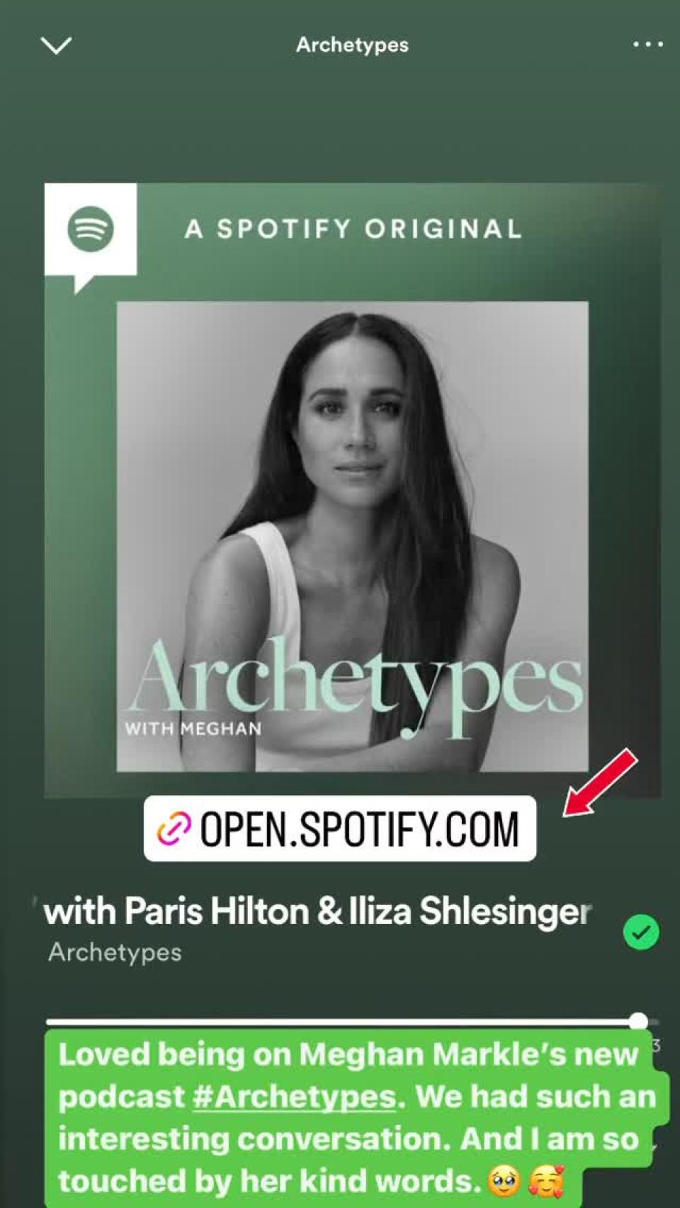 Paris Hilton ha promocionado su conversación con Meghan Markle en sus 'stories' de Instagram.