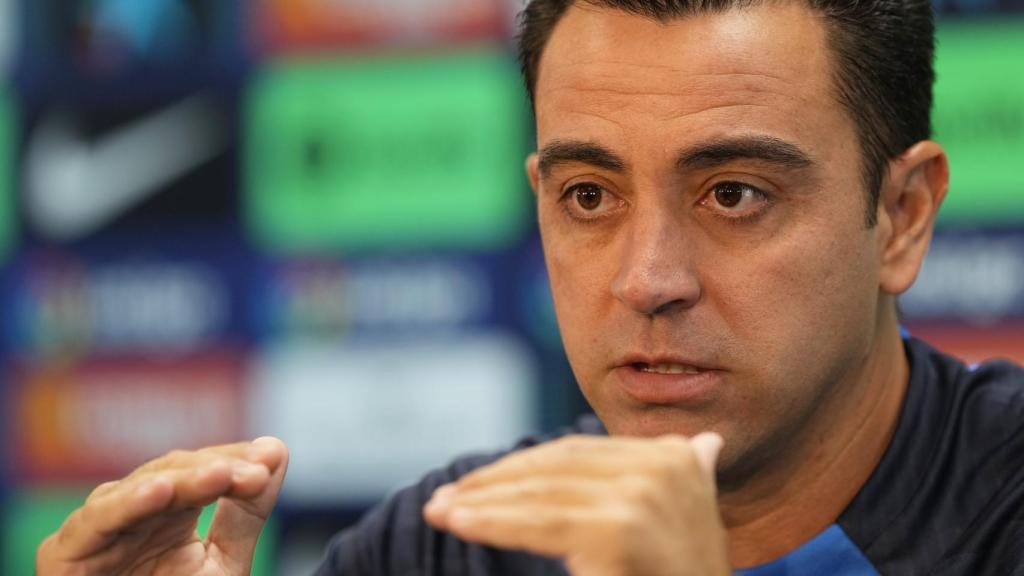 Xavi Hernández, en rueda de prensa.
