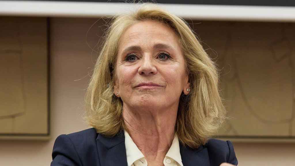 La presidenta interina del Consejo de Administración RTVE, Elena Sánchez, durante la Comisión de Presupuestos, en el Congreso de los Diputados, a 19 de octubre de 2022, en Madrid (España).