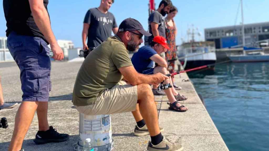 Rodaje de Ronsel de Arousa con Federico Pérez y Javier Freijo.