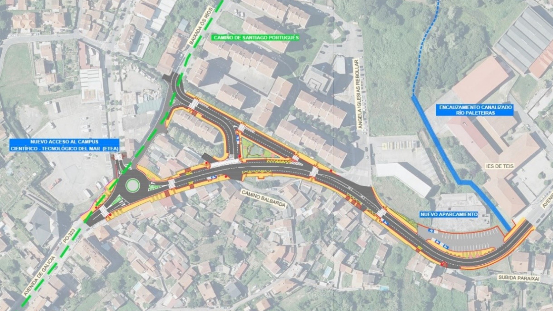 Plano de planta de la actuación proyectada. Imagen: Xunta de Galicia