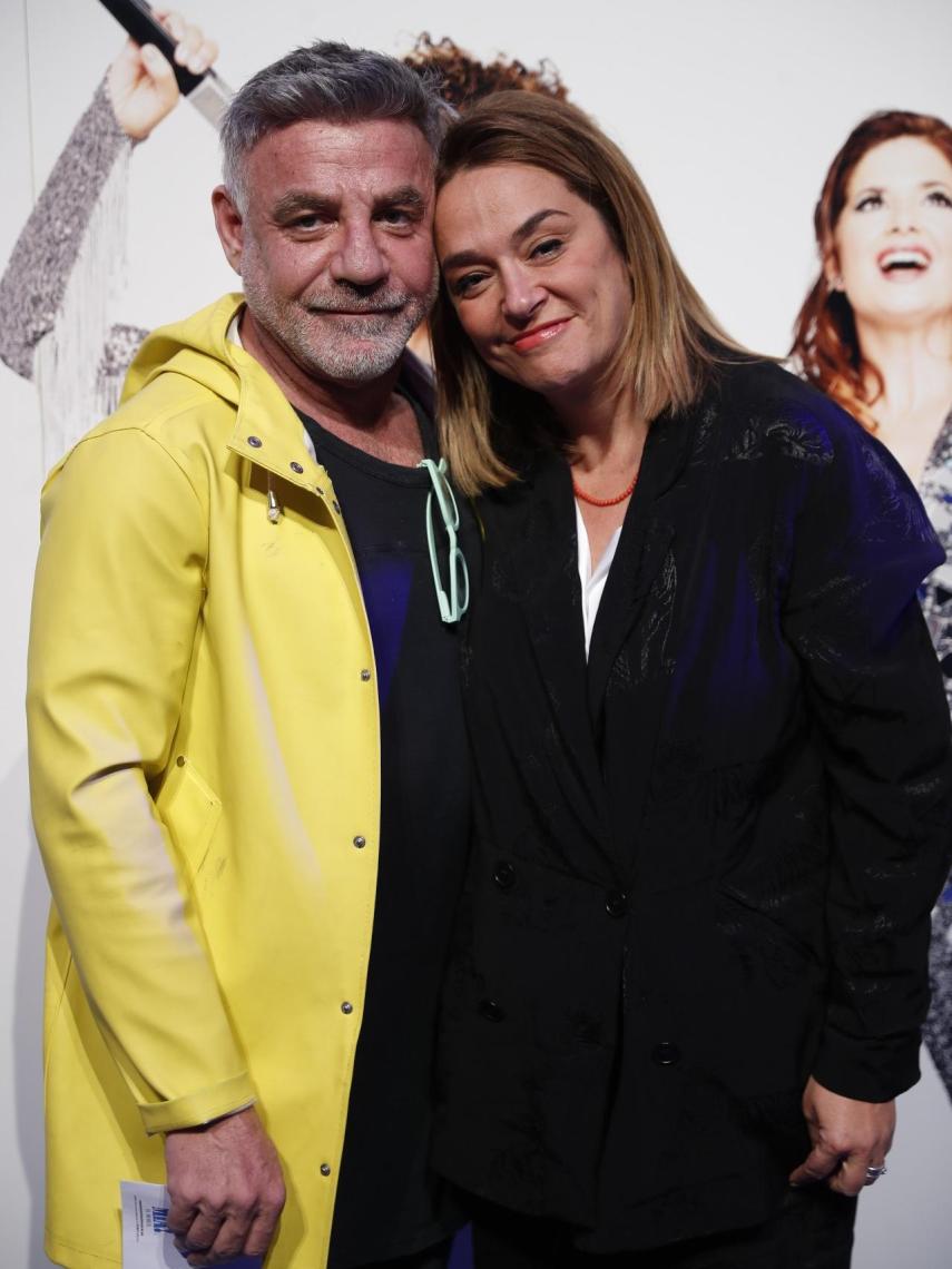 Toñi Moreno junto a su gran amigo Joaquín Torres en el estreno del musical Mamma mia!