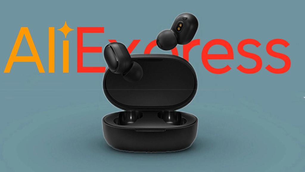 Xiaomi Redmi AirDots 2 con el logo de AliExpress