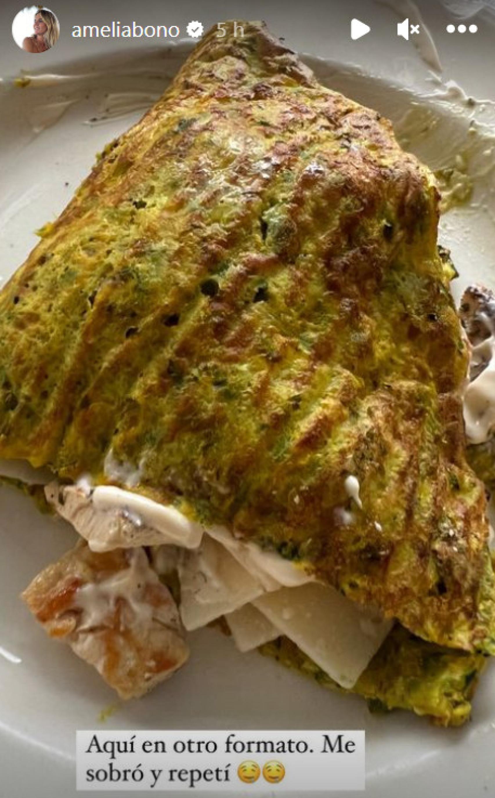 Tortilla de Amelia Bono. Foto: Instagram @ameliabono.