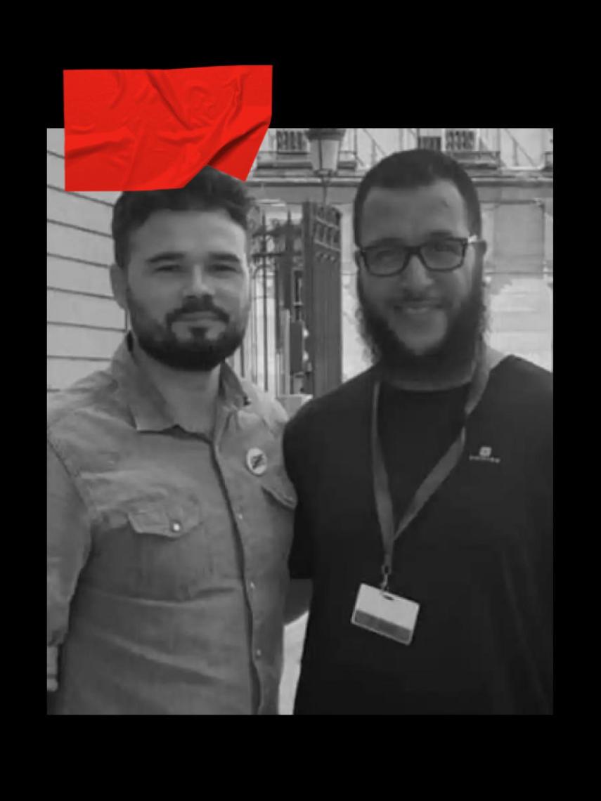 Gabriel Rufián y el líder islamista.