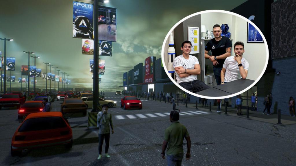 Los tres jóvenes y uno de sus metaversos