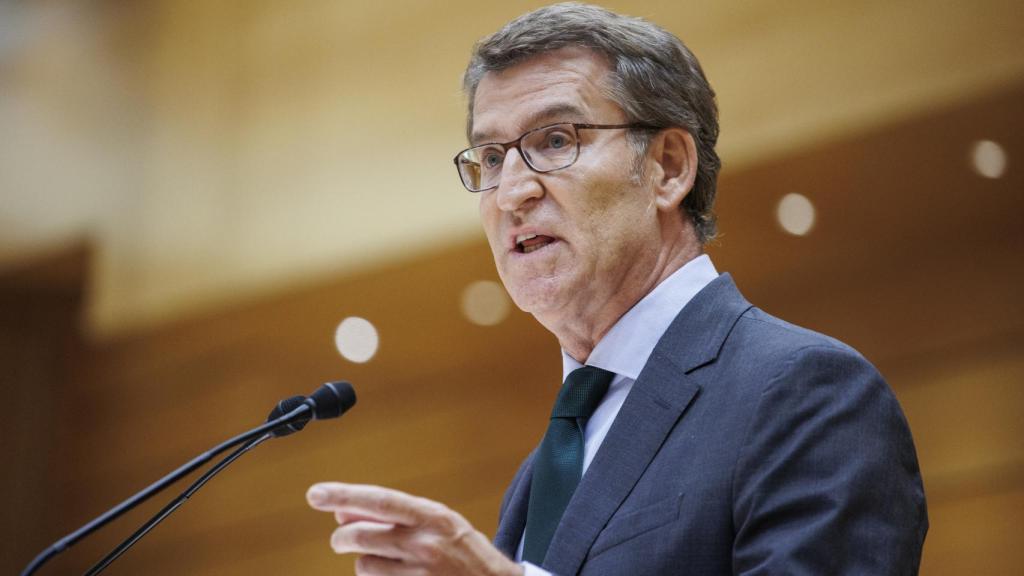 El líder del PP, Alberto Núñez Feijóo, el pasado miércoles en el Senado.