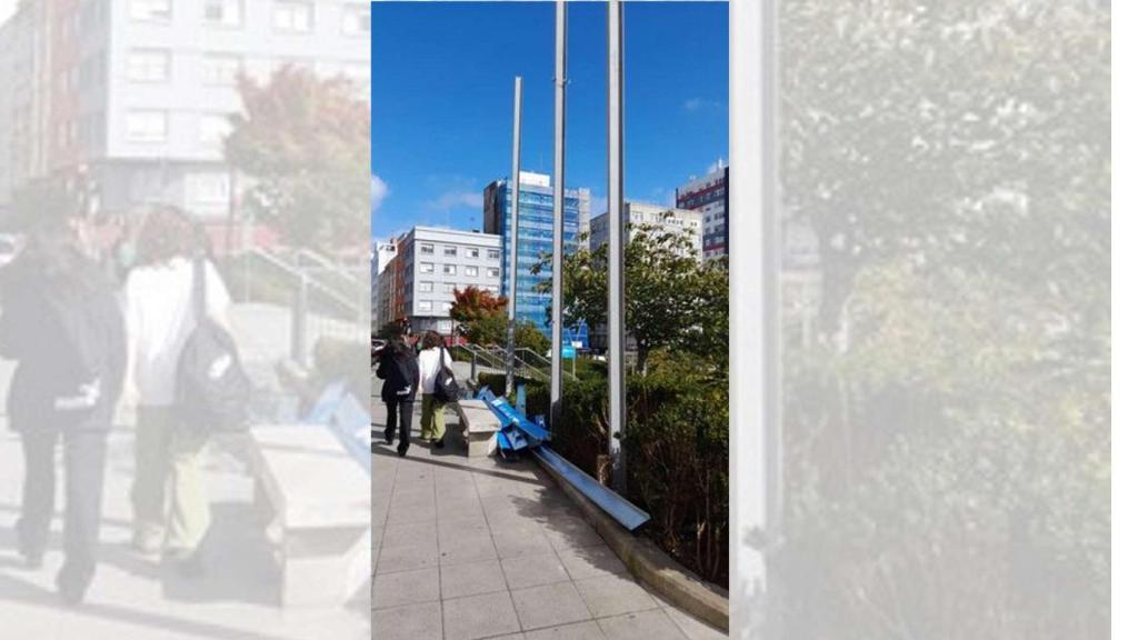 Caída del de la Xunta de Galicia sobre las obras de la estación intermodal