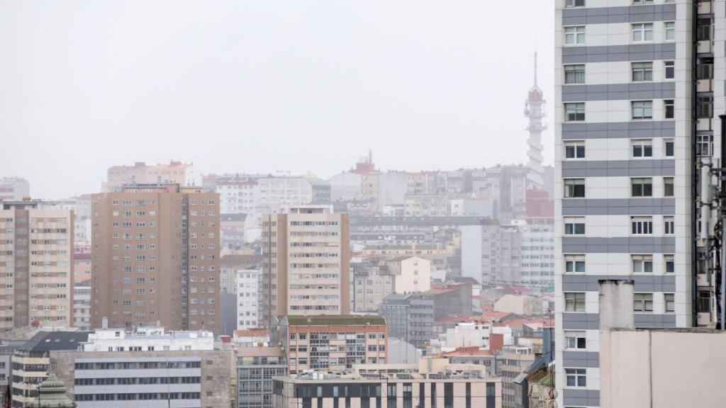 Grupo de edificios de la ciudad de A Coruña