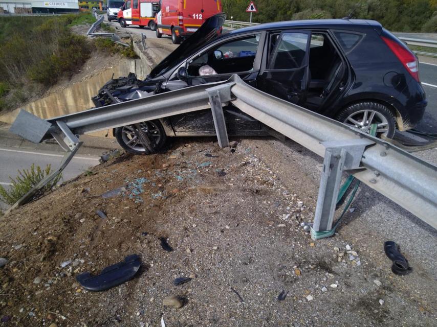 El vehículo tras el accidente