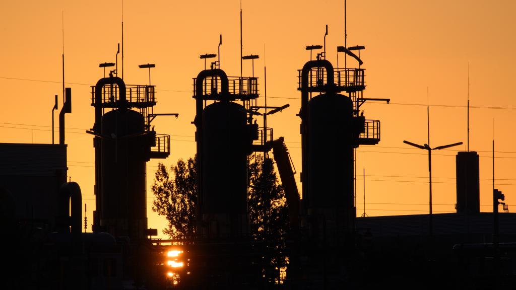 Una instalación de almacenamiento de gas en Bernburg, Alemania.