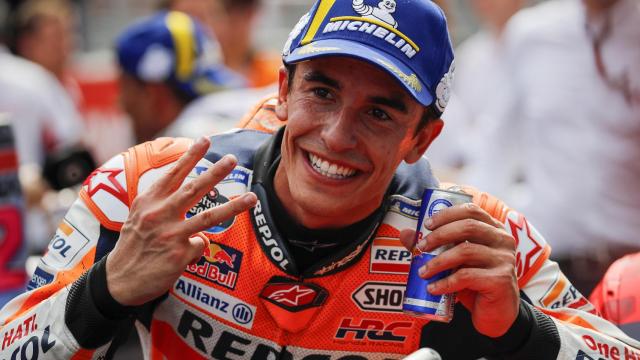 Marc Márquez, contento tras terminar la clasificación.