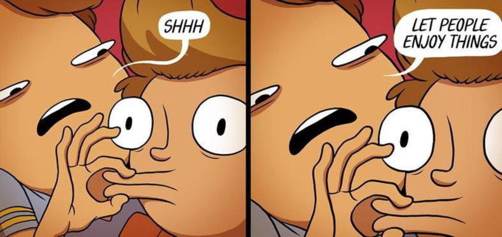 Meme de 'Let people enjoy things'.