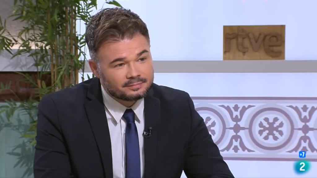 El portavoz de ERC en el Congreso de los Diputados, Gabriel Rufián, este lunes en una entrevista en Ràdio 4.