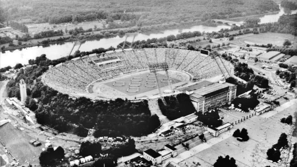 Zentralstadion de Leipzig, en los años 50