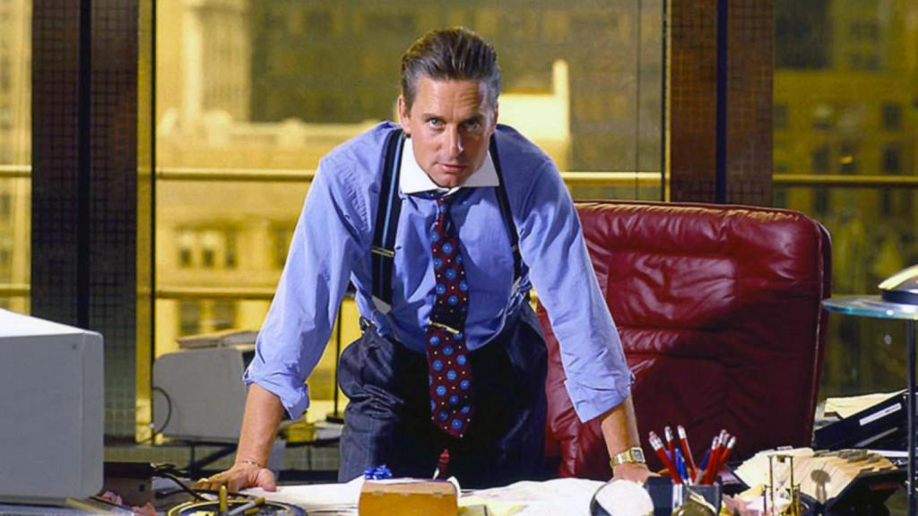 Michael Douglas en 'Wall Street' (Oliver Stone, 1987)