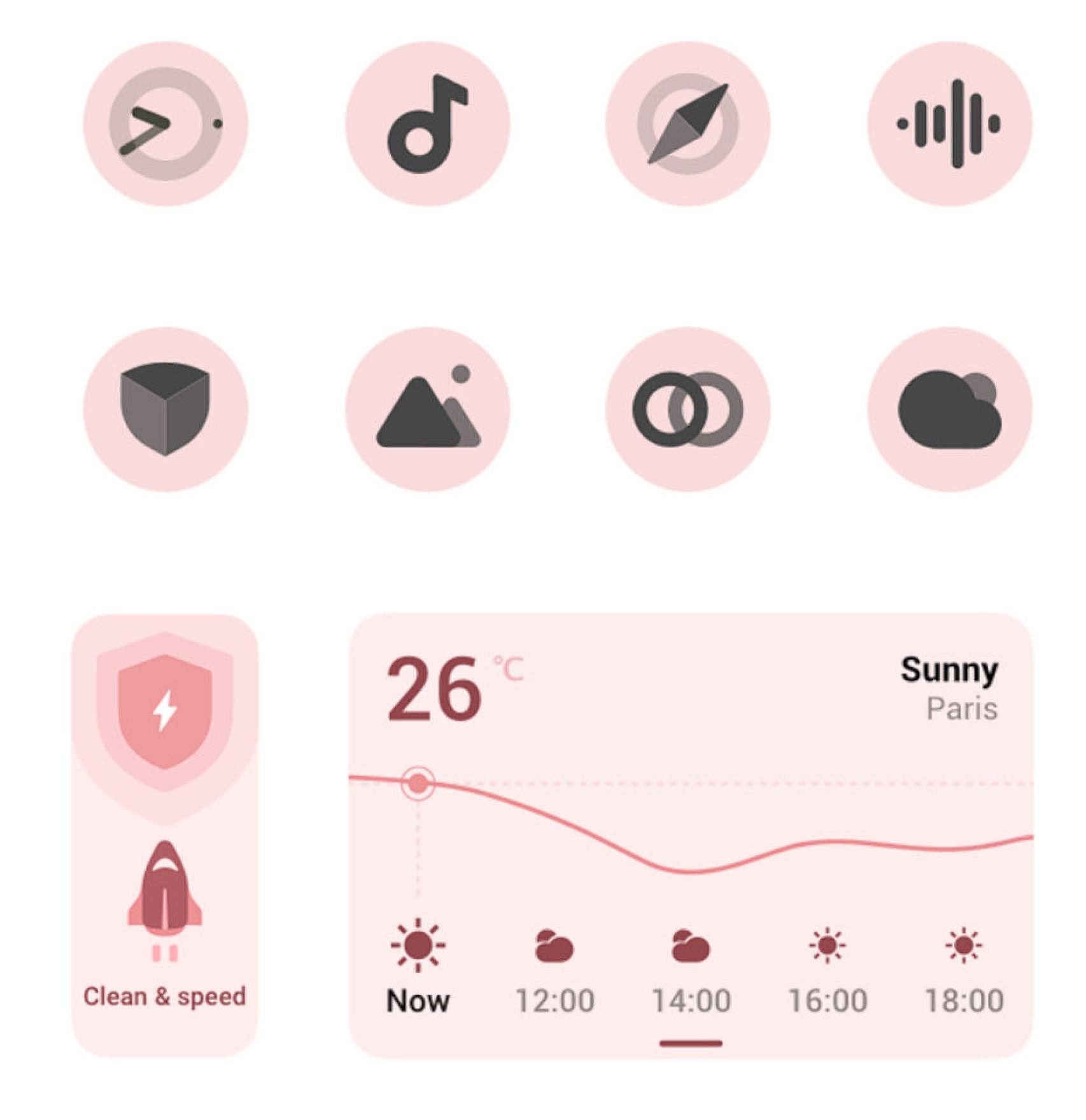Nuevos iconos monocromáticos de móviles Vivo
