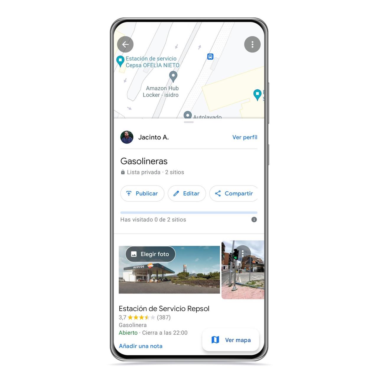 Lista de gasolineras preferidas