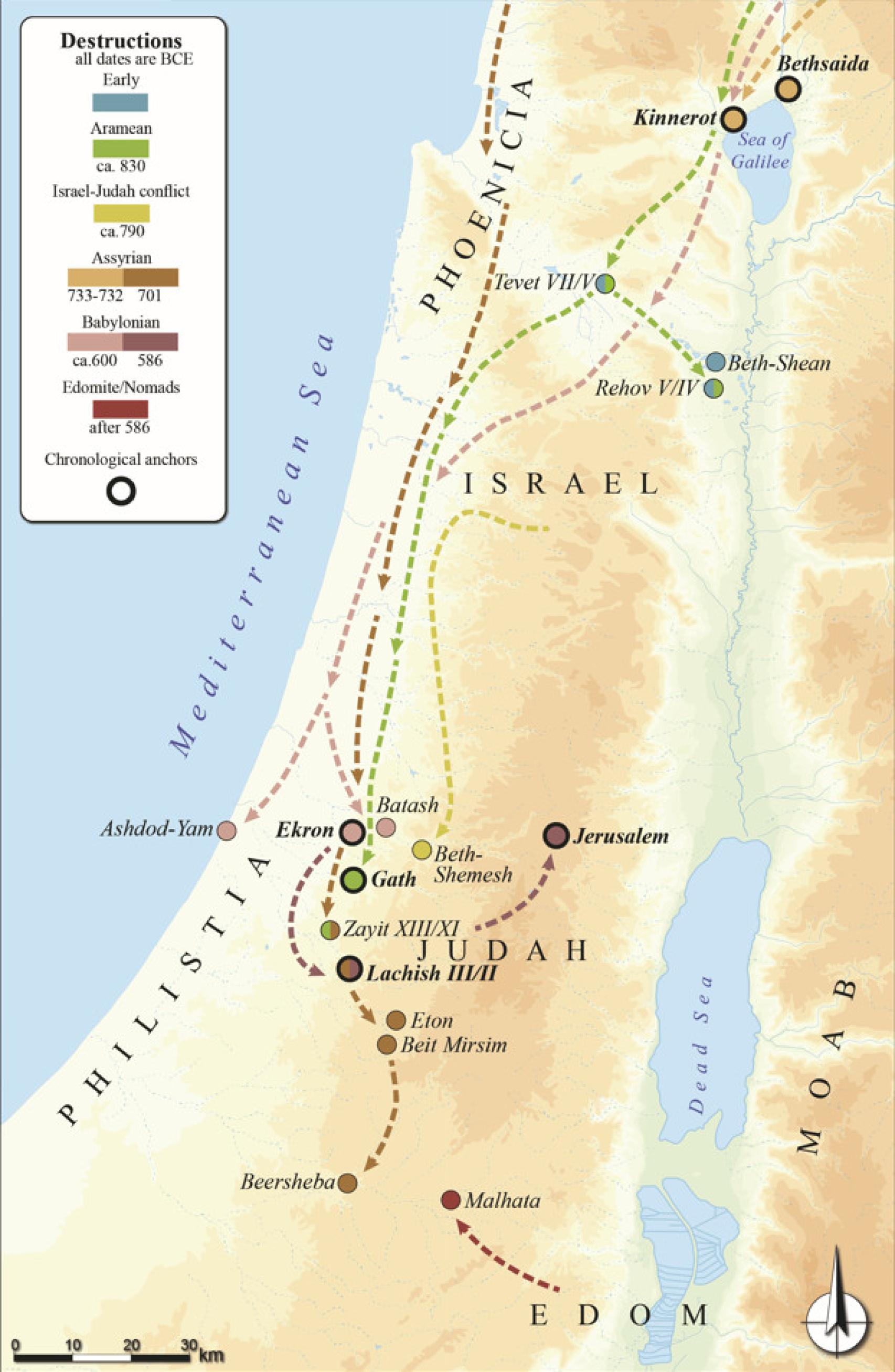 Mapa de las campañas militares y su cronología.