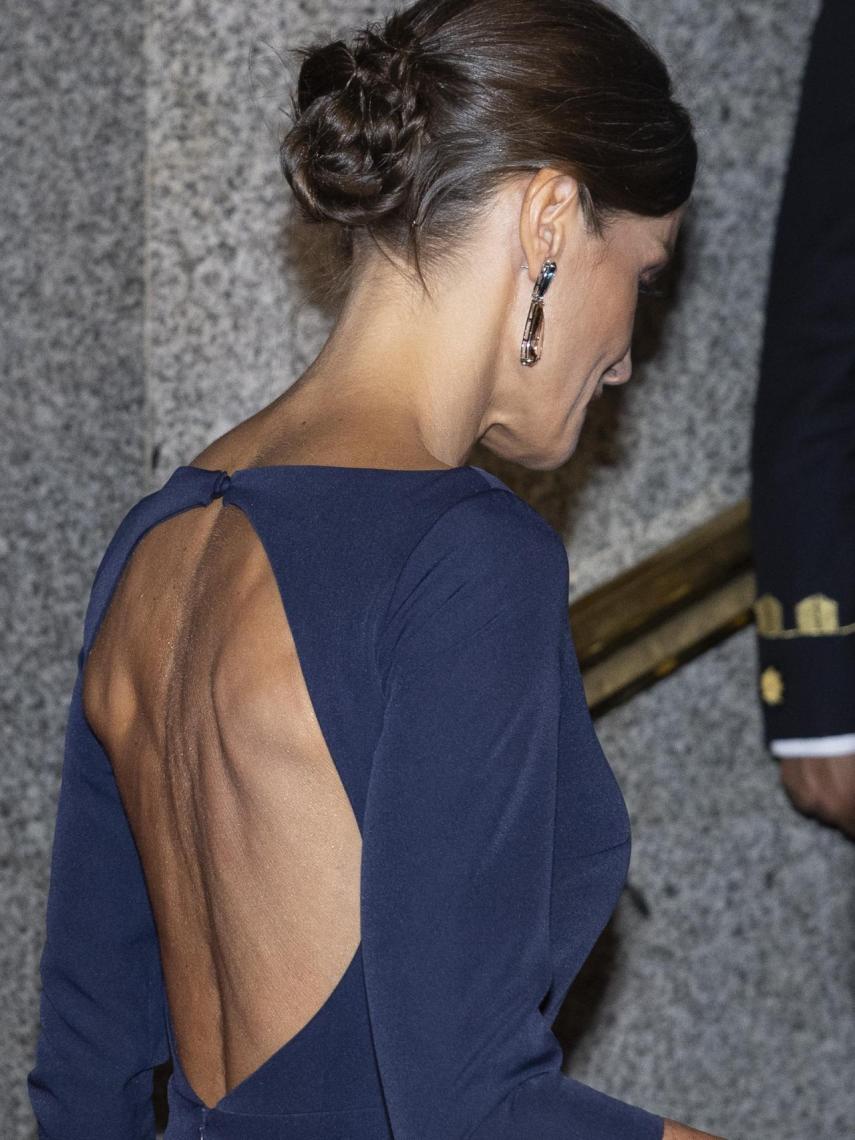 La reina Letizia a su entrada en el Teatro Real el pasado lunes.