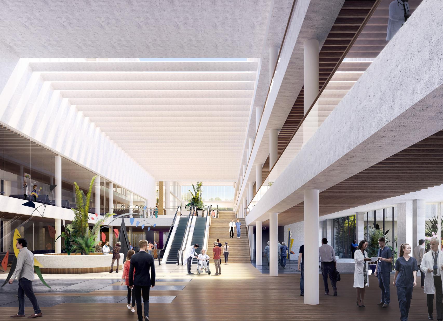 Diseño del interior del tercer hospital de Málaga.