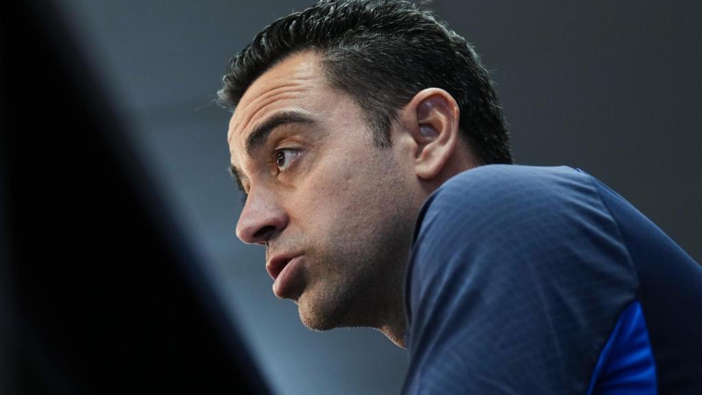 Xavi Hernández, en la rueda de prensa