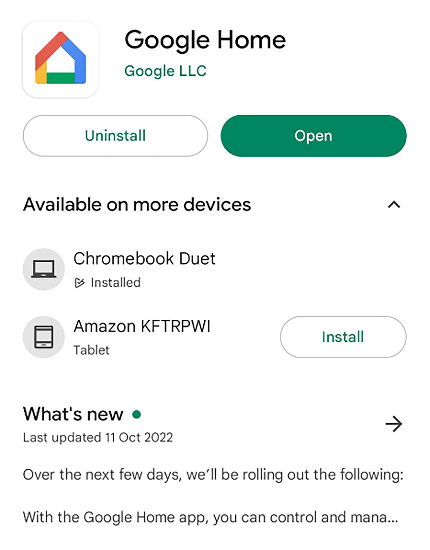 Instalar apps en otros dispositivos