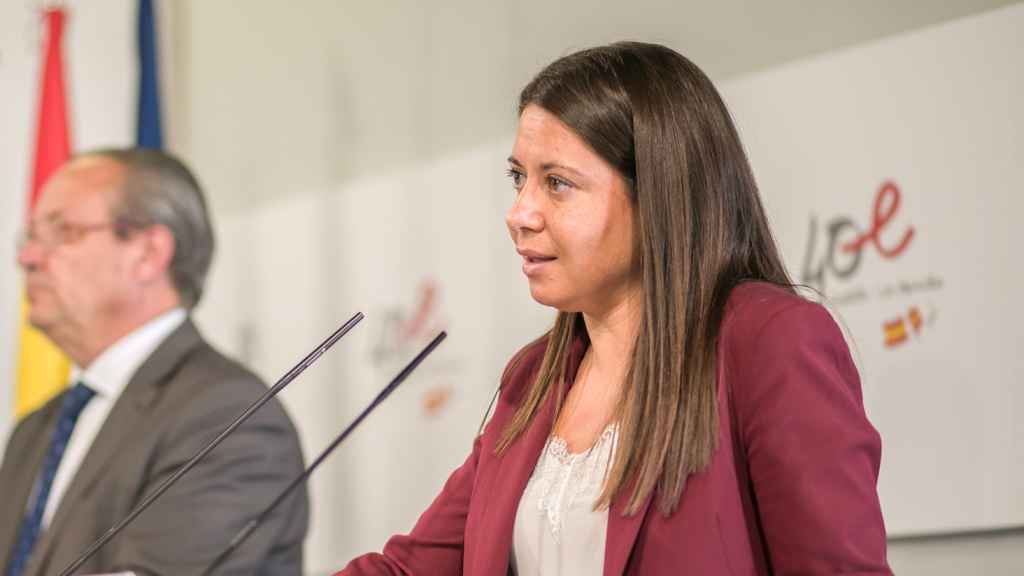 La consejera Bárbara García Torijano en rueda de prensa. Foto: JCCM.