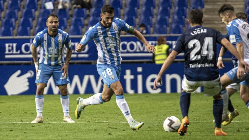 Luis Muñoz durante el Oviedo vs. Málaga