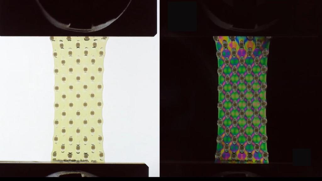 Experimento de plástico elástico