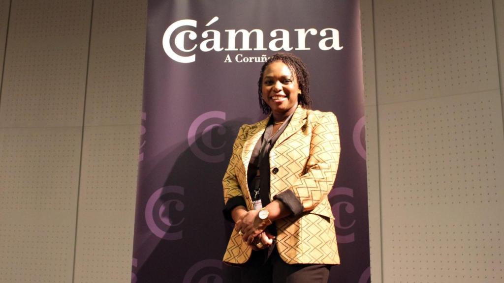 Mame Khary Diene, durante su visita a A Coruña.