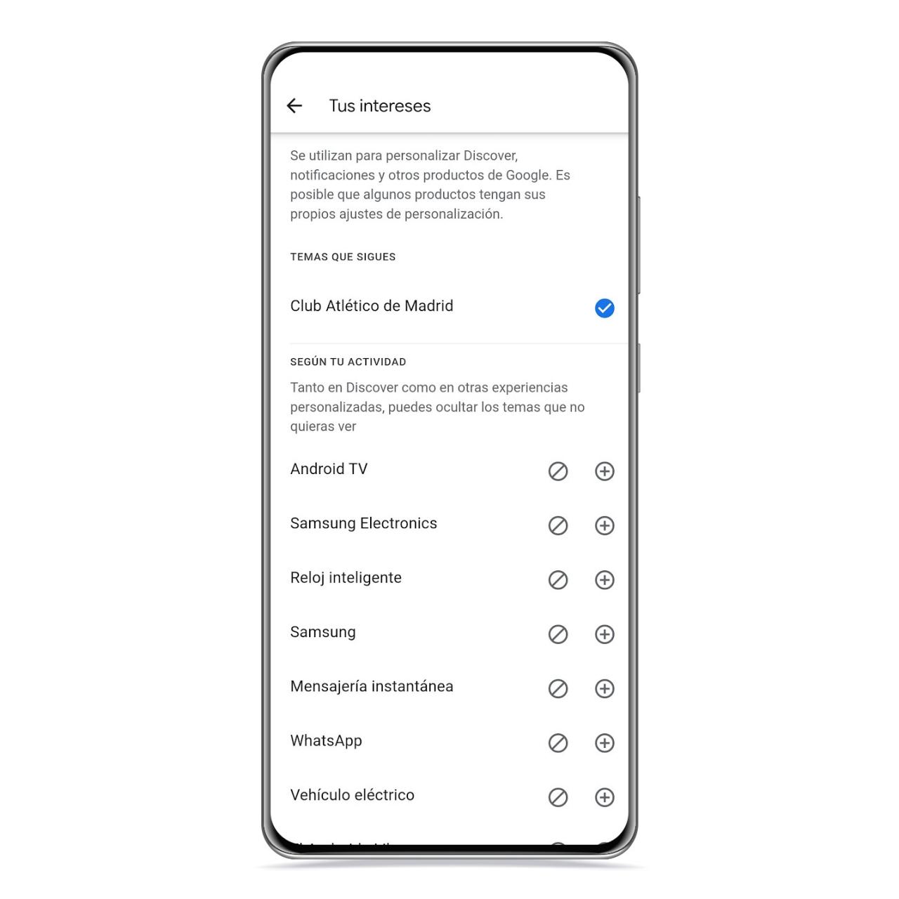 Temas que te interesan Discover