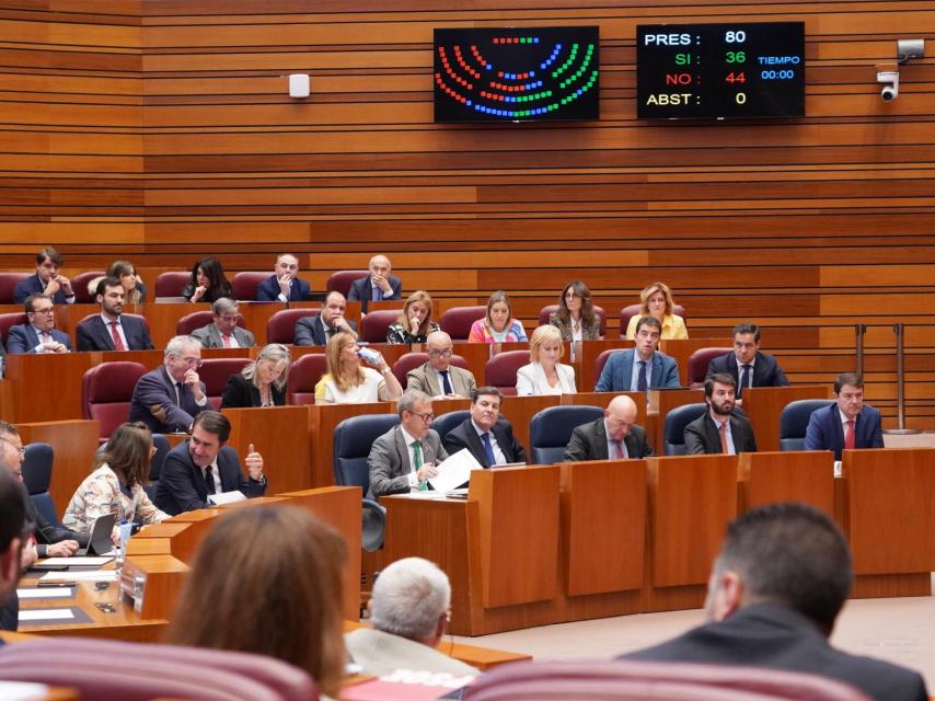 Imagen de una votación en el pleno de las Cortes.