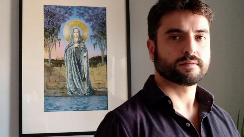Pablo Cortés del Pueblo, pintor del cartel oficial de la Semana Santa de Málaga 2023.