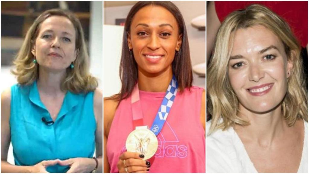 Nadia Calviño, Ana Peleteiro y Marta Ortega