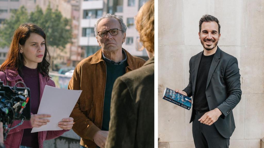 Milena Smit y José Coronado en el rodaje de 'La chica de nieve', nueva producción de Netflix