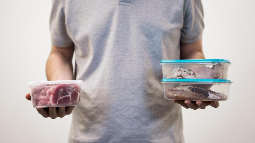 Los tres táper que hemos llenado en Carrefour.