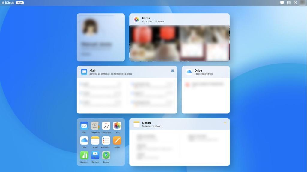 Nueva interfaz de iCloud.com.