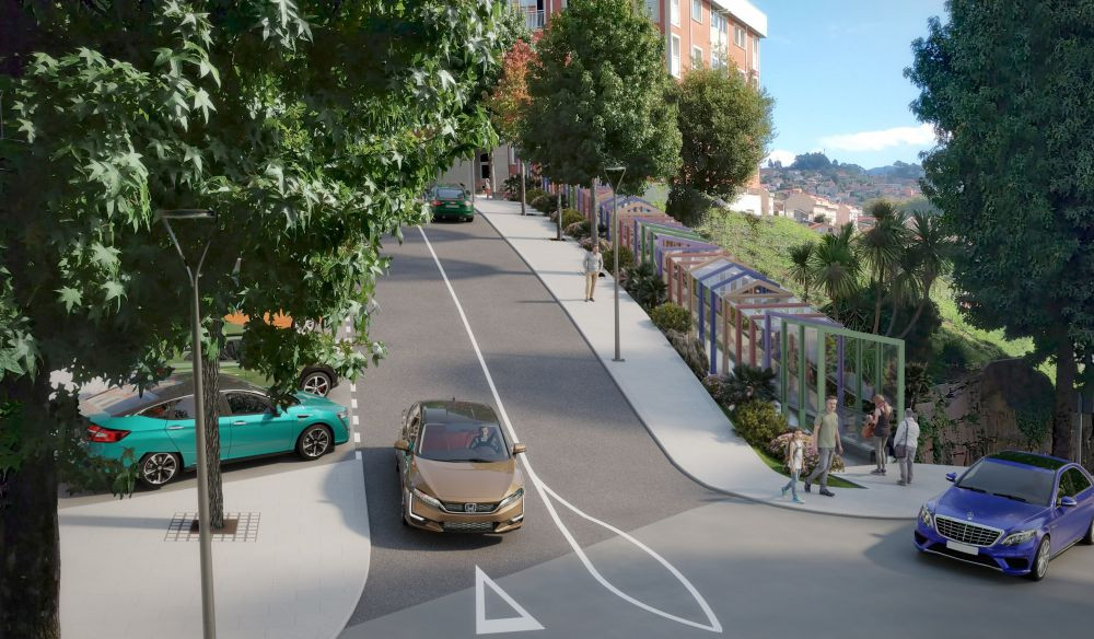 Diseño de la nueva rampa de calle Aragón en Vigo. Foto: Concello de Vigo