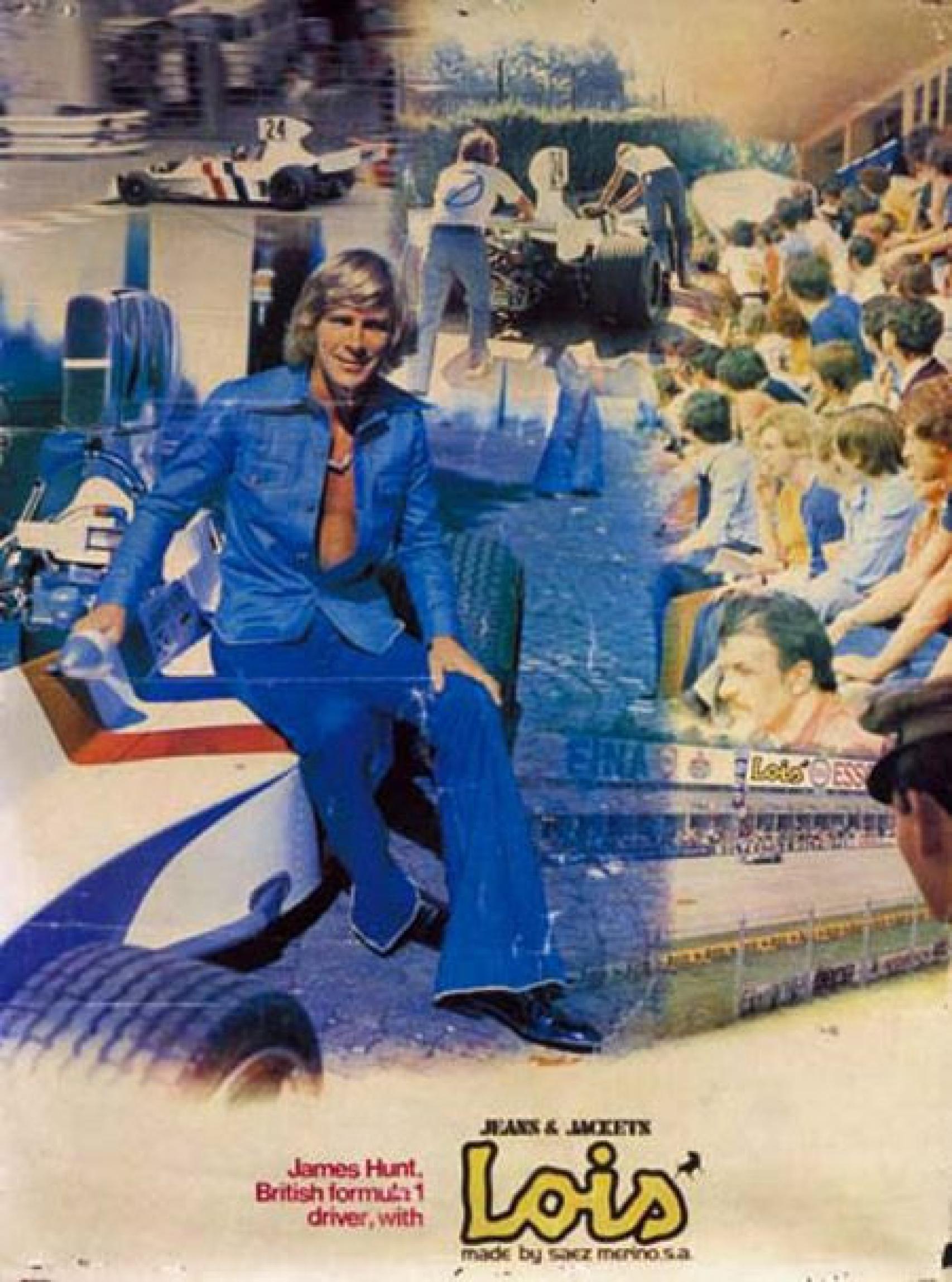 Publicidad del piloto James Hunt para Lois. EE