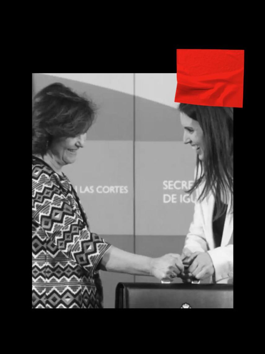 Carmen Calvo con Irene Montero.