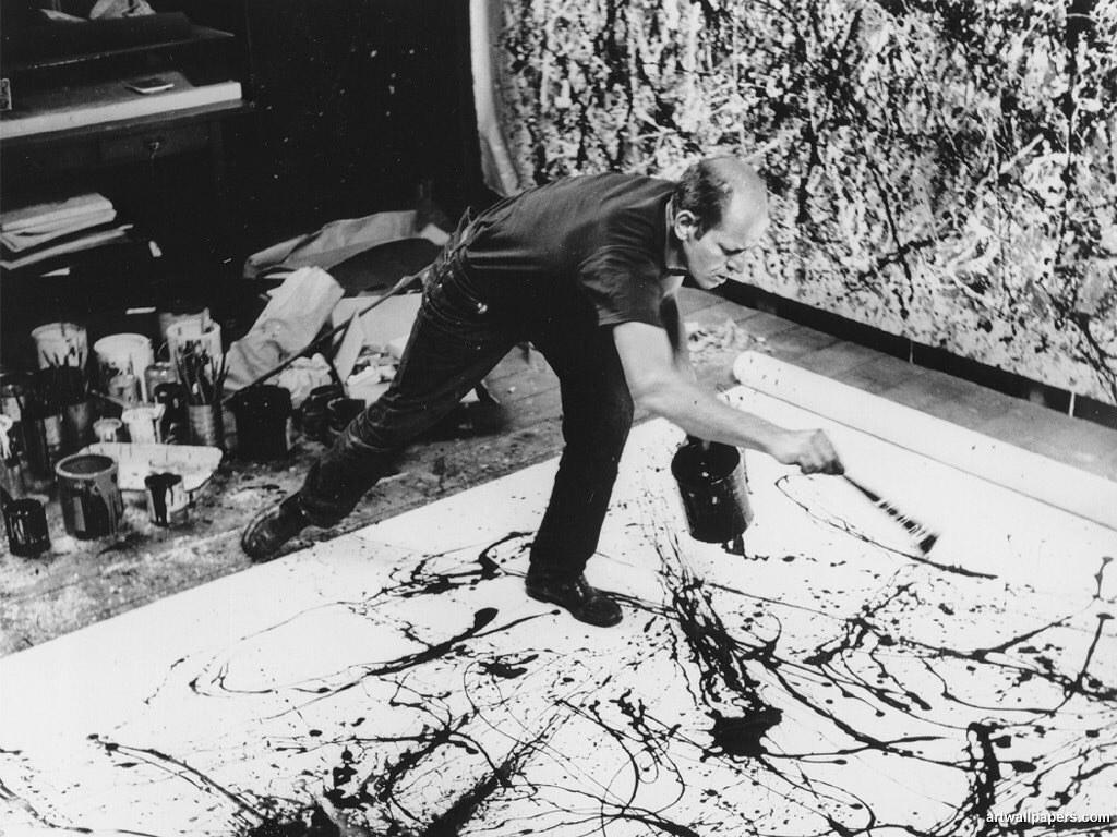 Jackson Pollock y su action painting por SydBarrettDragon via flickr