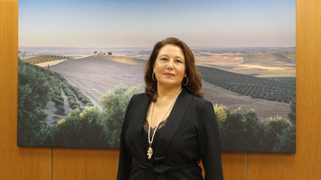La consejera de Agricultura, Pesca, Agua y Desarrollo Rural, Carmen Crespo, durante la entrevista.