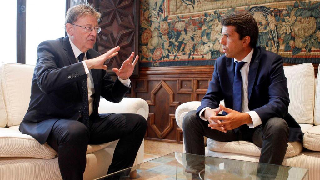 Ximo Puig y Carlos Mazón, en una reunión en imagen de archivo.