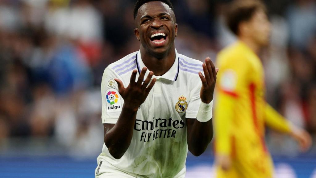 Las quejas de Vinicius tras el gol.