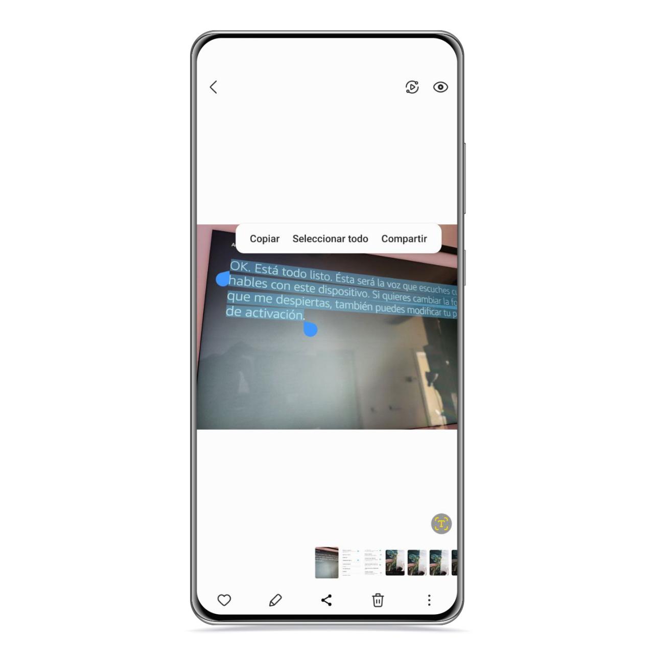 Imagen a texto de la galería de Samsung