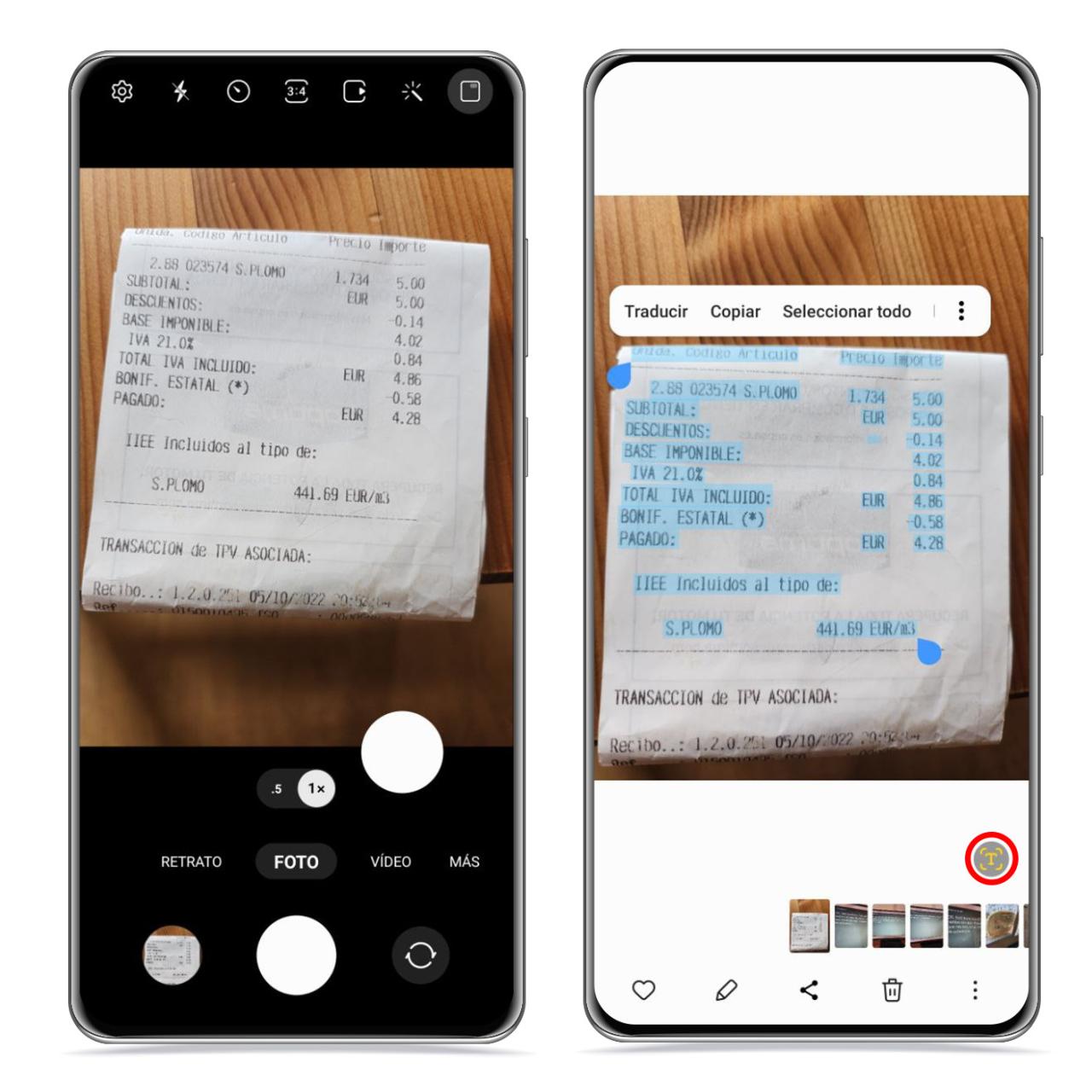 Imagen a texto de Samsung
