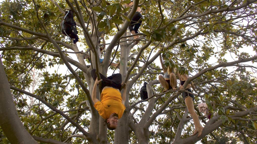 Una imagen del grupo llegando al entrenamiento.