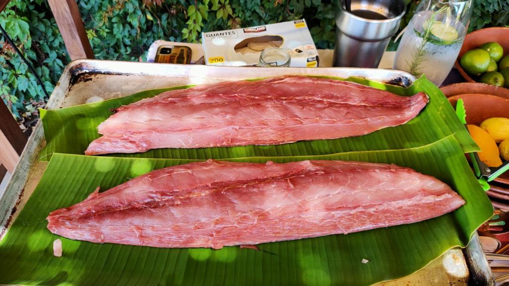 Jurel del Pacífico preparado para concinar en el restaurante-granja Tamarindos.